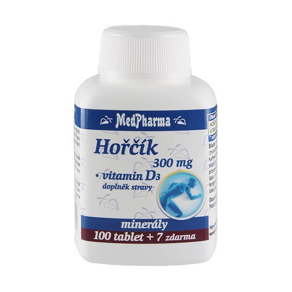 MedPharma Hořčík 300 mg + vitamín D3 107 tablet