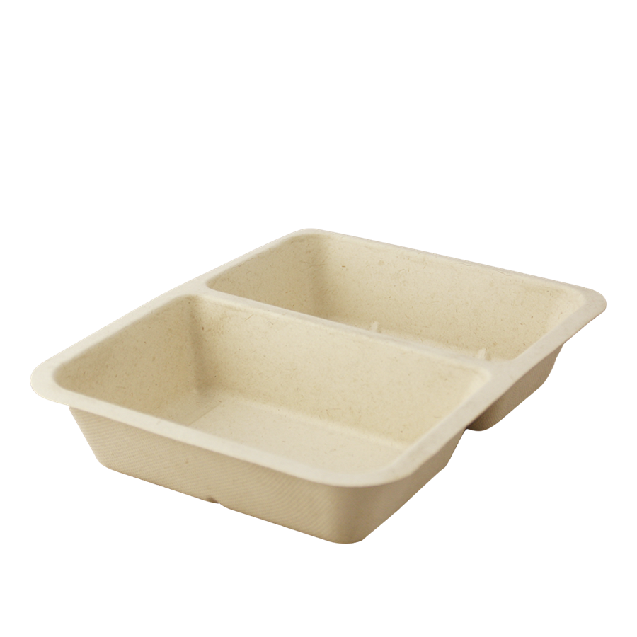 EcoRevolution Obaly EKO - BIO miska 2D cukrová třtina 227x178x50 mm béžová 50 ks