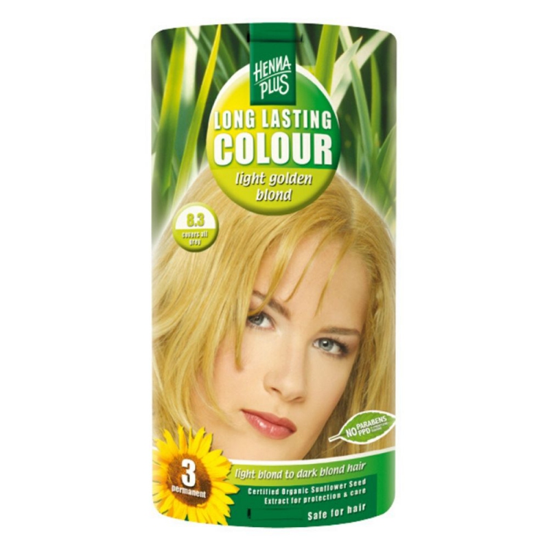 Hennaplus Dlouhotrvající barva SVĚTLE ZLATÁ BLOND 8.3