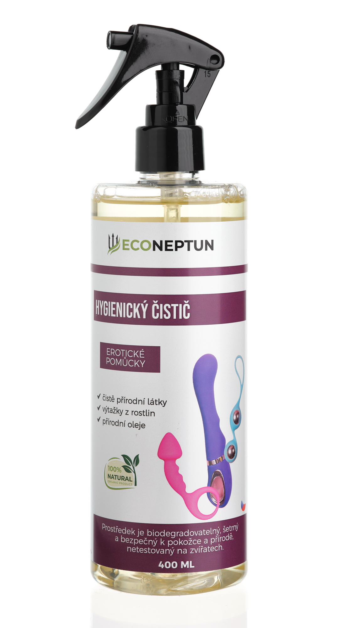 EcoNeptun Hygienický čistič na erotické pomůcky natural 400 ml
