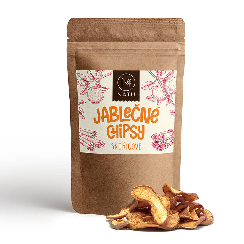 NATU Jablečné chipsy skořicové 45g
