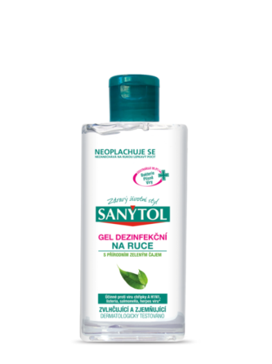 Sanytol Dezinfekční gel na ruce – přírodní zelený čaj -75 ml