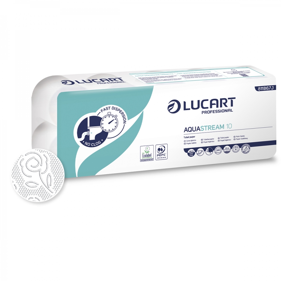 Lucart Professional LUCART AQUASTREAM 10 - toaletní papír, 10 ks
