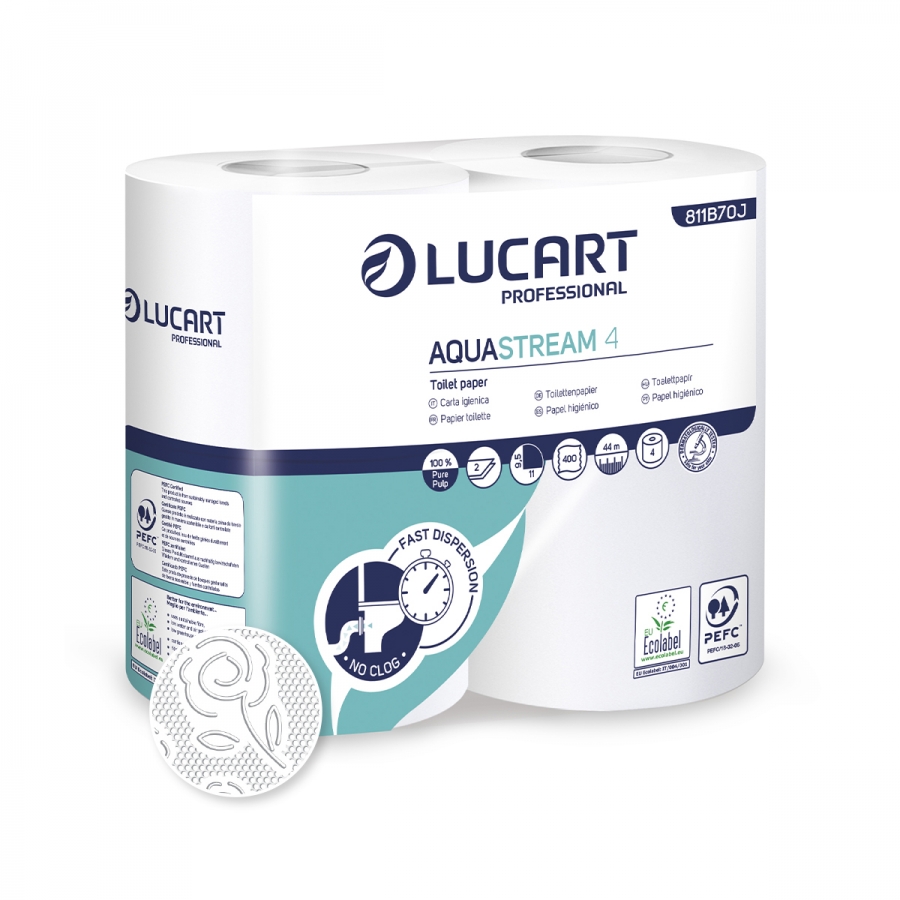 Lucart Professional LUCART AQUASTREAM 4 - toaletní papír, 4 ks