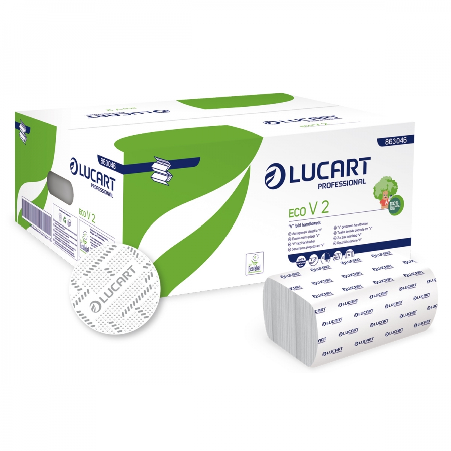 Lucart Professional Lucart ECO V 2 papírové ubrousky (21 x 21 cm) - 20 ks