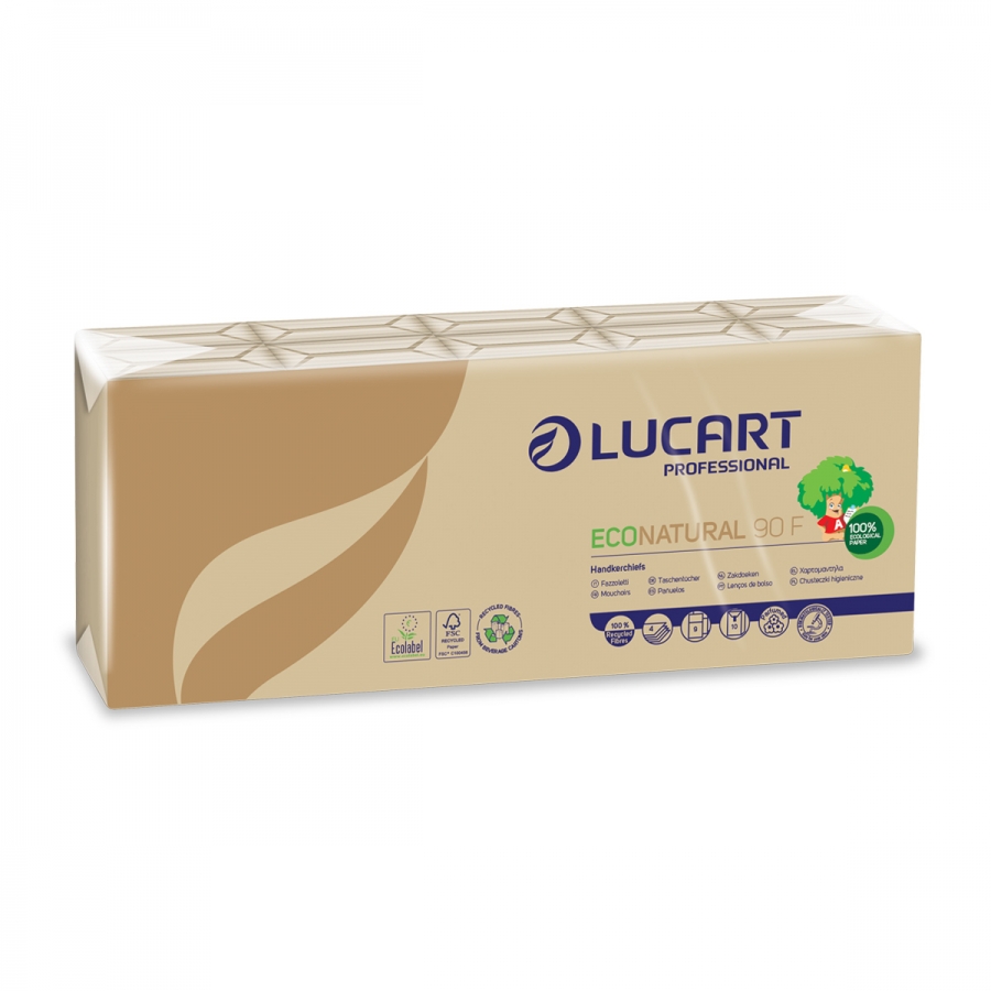 Lucart Professional Lucart Econatural 90F - papírové kapesníčky, 10 ks