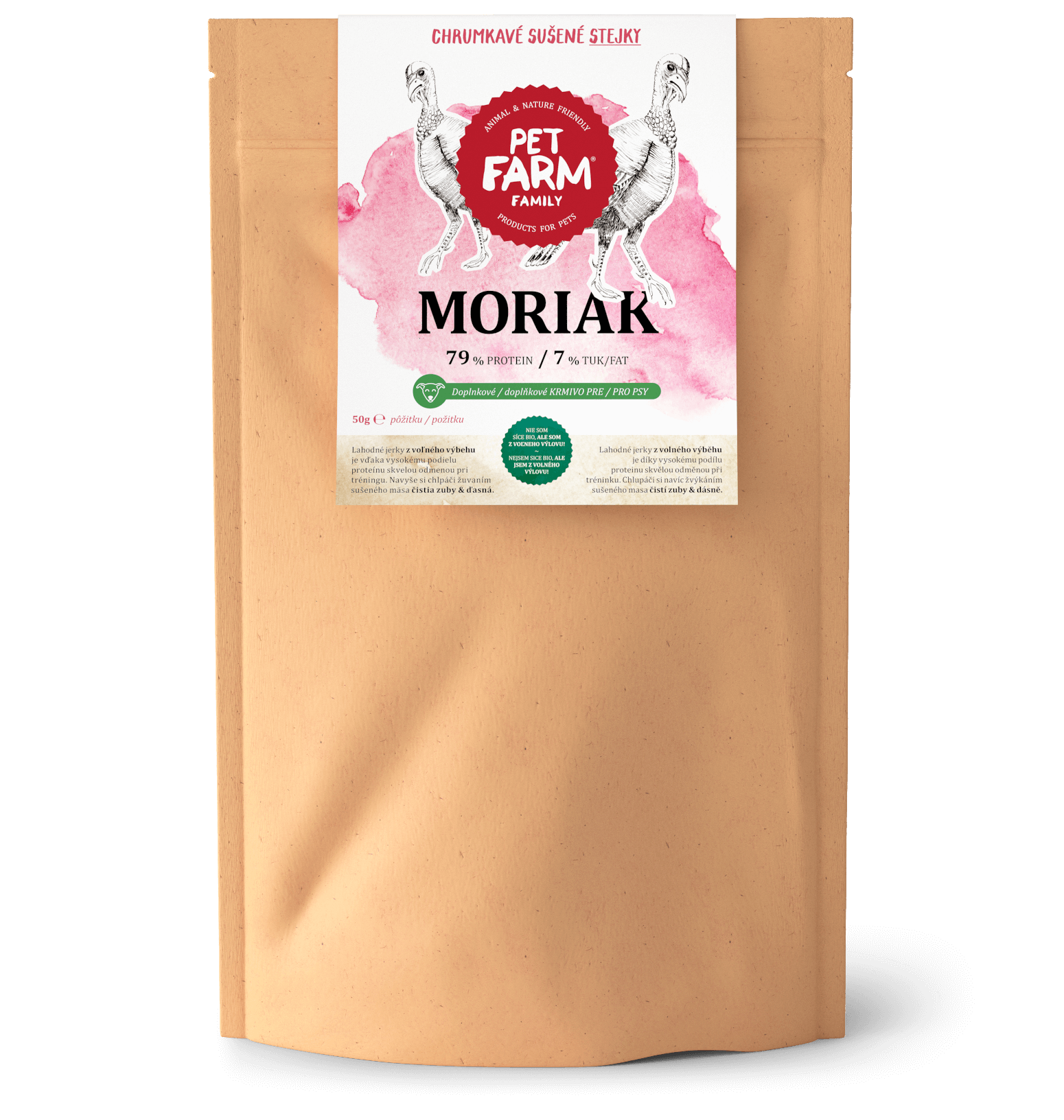 Pet Farm Family Moriak sušený stejk pro psy 50g