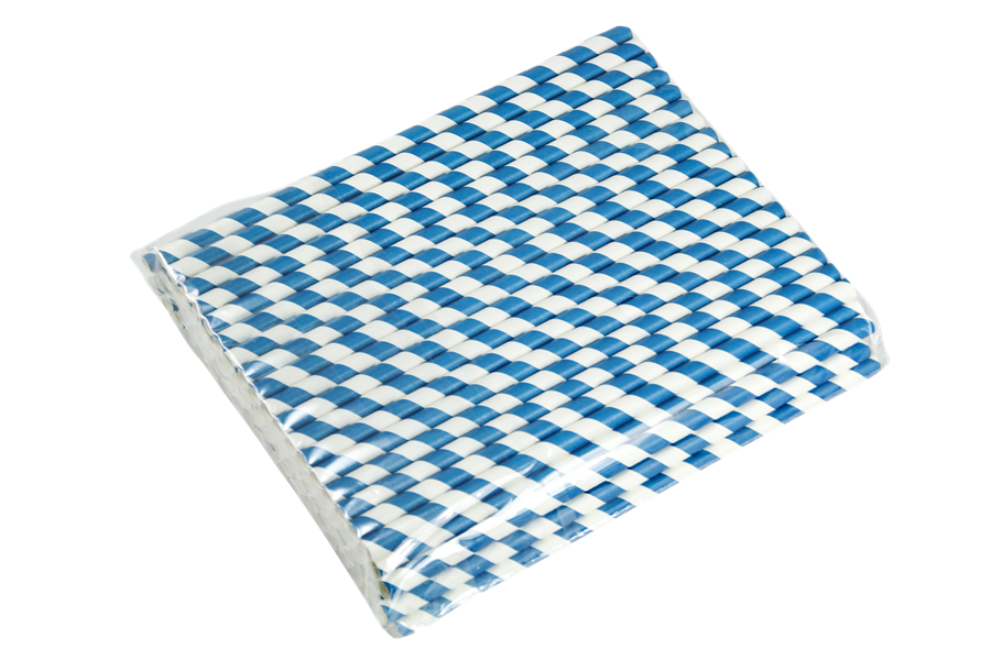 EcoPack Papírové brčko modro-bílé proužky 8/197 mm bal/100 ks Balení: 100