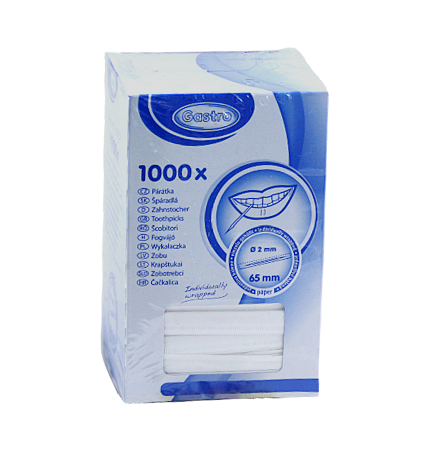 EcoPack Párátka dřevěná 65 mm hygienicky balená bal/1000 ks Balení: 1000