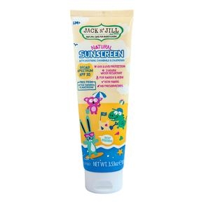Přírodní krém na opalování Jack N' Jill se zklidňujícím výtažkem z heřmánku a měsíčku SPF 30, 100ml