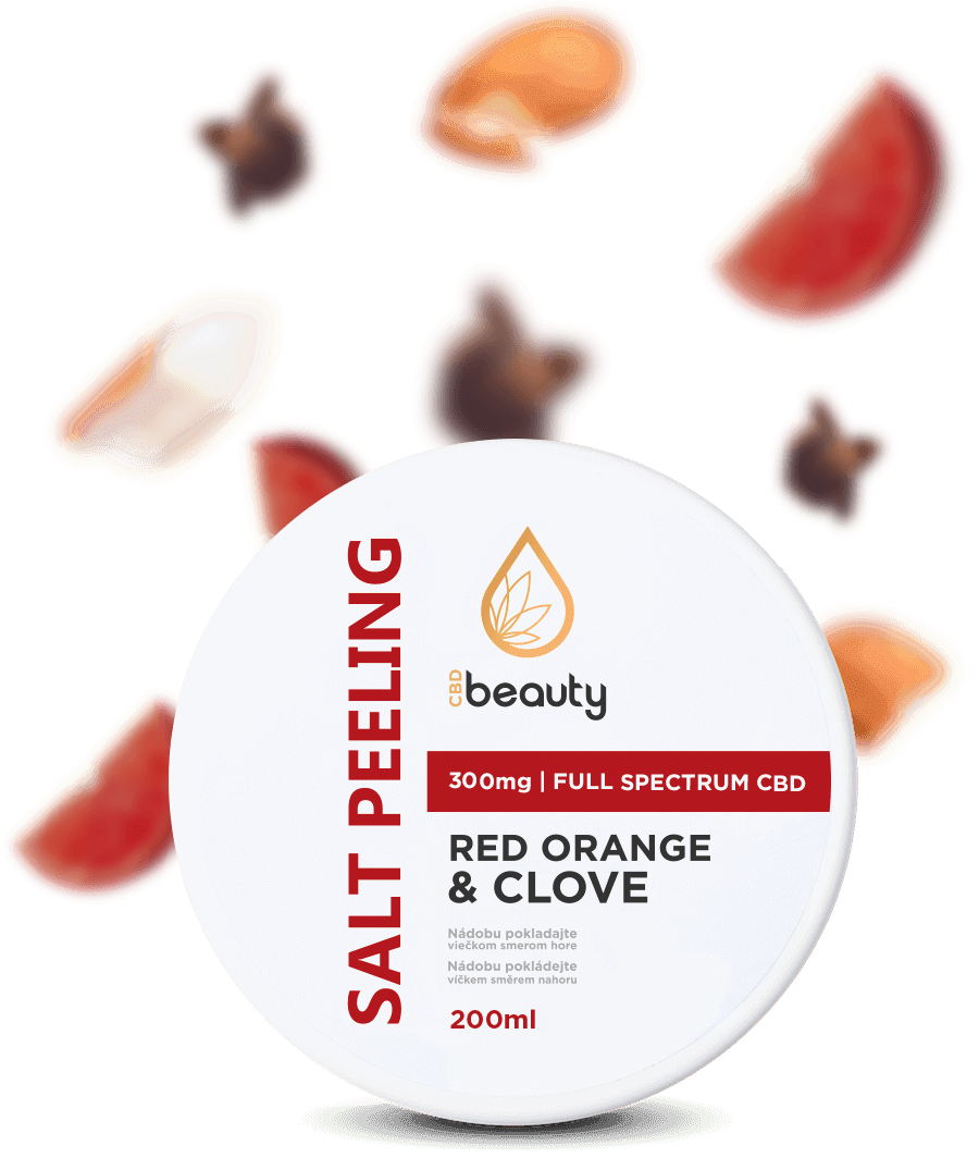 CBD beauty Salt peeling - červený pomeranč & hřebíček 200 ml