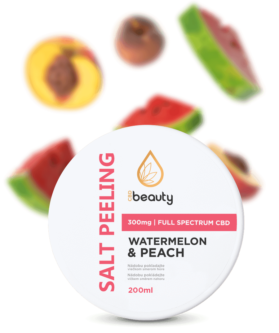 CBD beauty Salt peeling - vodní meloun & broskev 200 ml