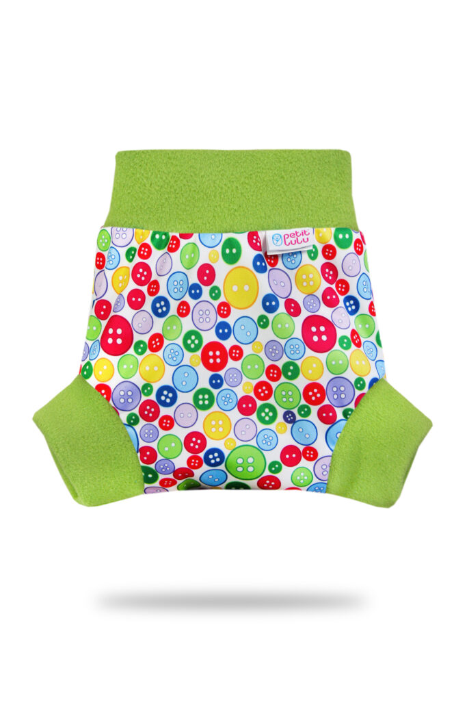Petit Lulu s.r.o. Sbírka knoflíků (zelený lem) - pull-up svrchní kalhotky - S