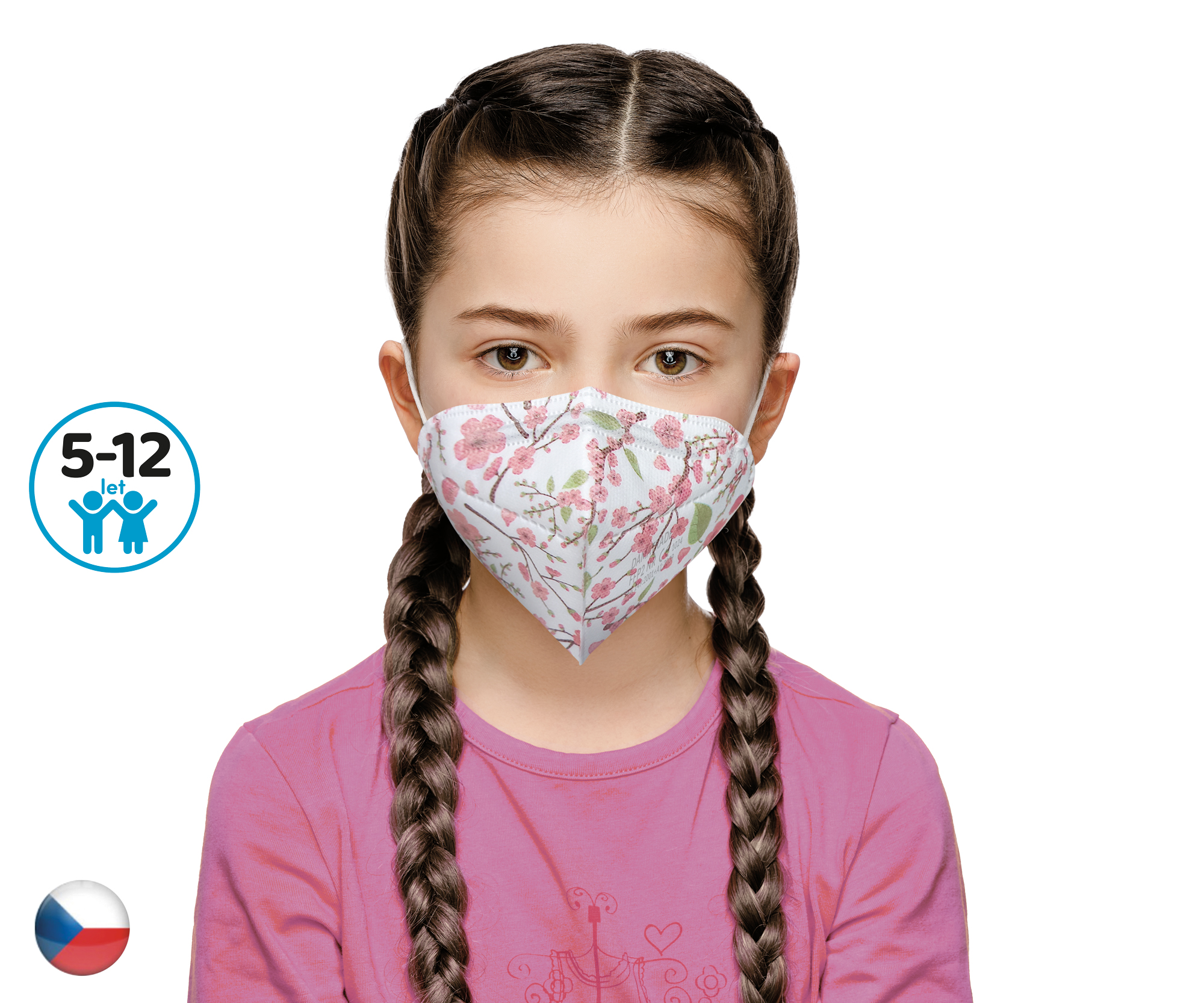 DAMA TRADE s.r.o. 10x Český respirátor FFP2 vhodný pro děti - Sakura