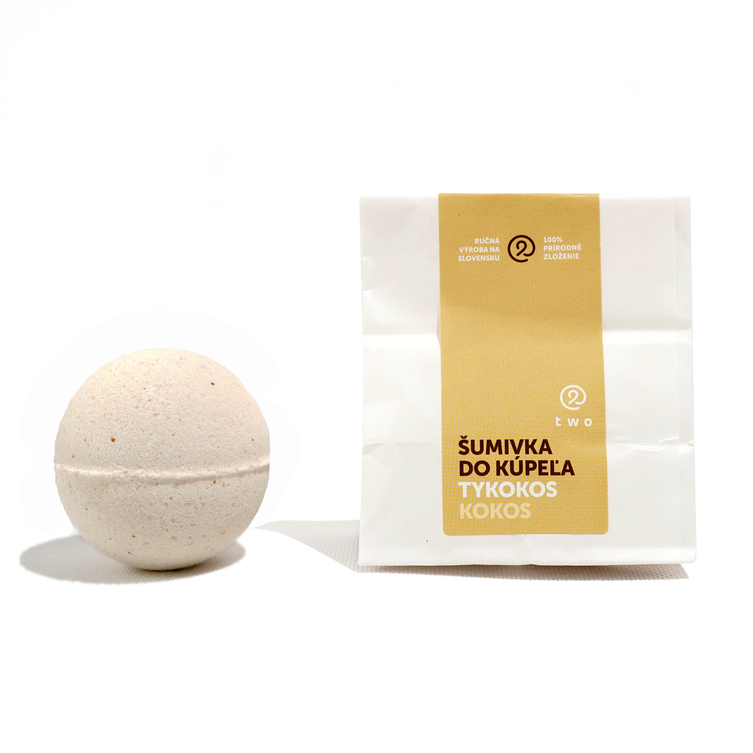 Twocosmetics Šumivá bomba do koupele TYKOKOS, 120 g