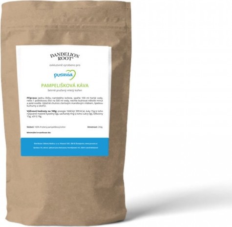 Puravia Mletá pampelišková káva - šetrně pražený kořen, 100 g