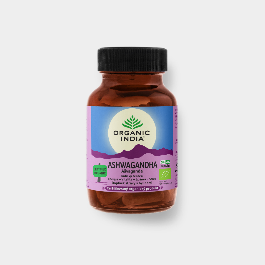 ORGANIC INDIA Ašvaganda, Organic India, 60 kapslí
