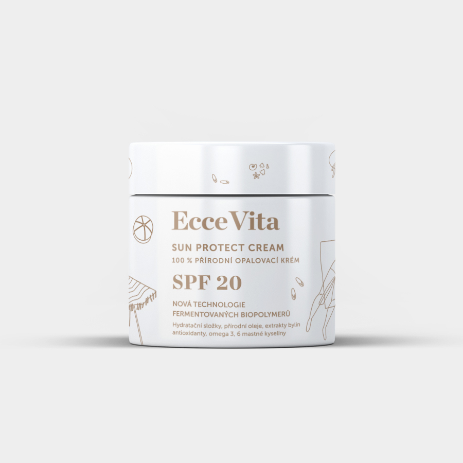EcceVita Opalovací krém Sun Protect SPF20,  200 ml