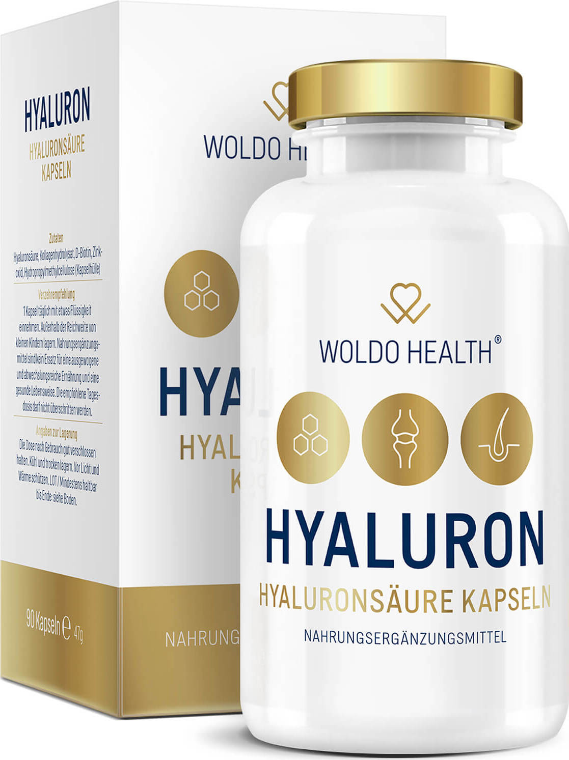 WoldoHealth® Kyselina hyaluronová, 90kapslí
