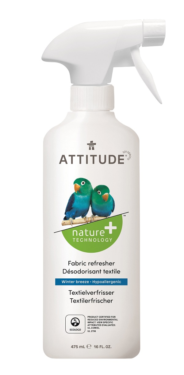 Přírodní osvěžovač textilu ATTITUDE s vůní ledovce s rozprašovačem 475 ml