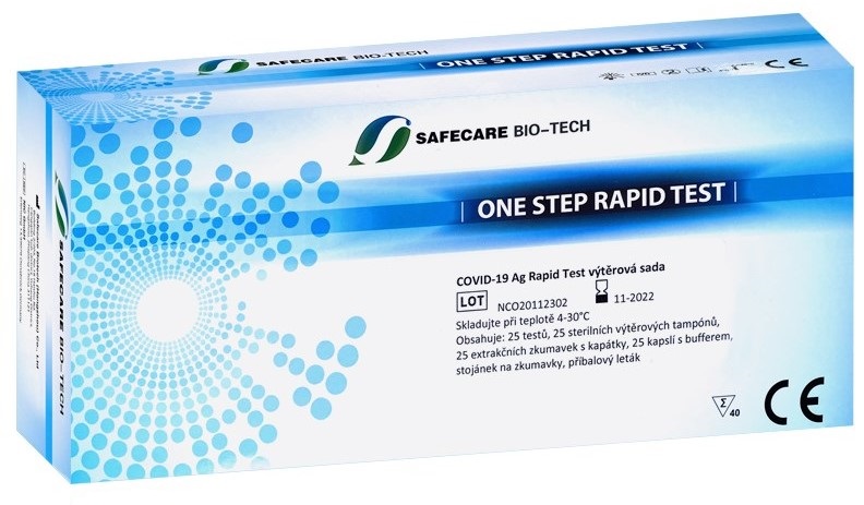 Safecare Biotech (Hangzhou) Co.,Ltd. 25x  Bio-tech Antigenní rychlotest na COVID-19 z přední části nosu - 29 Kč/ks