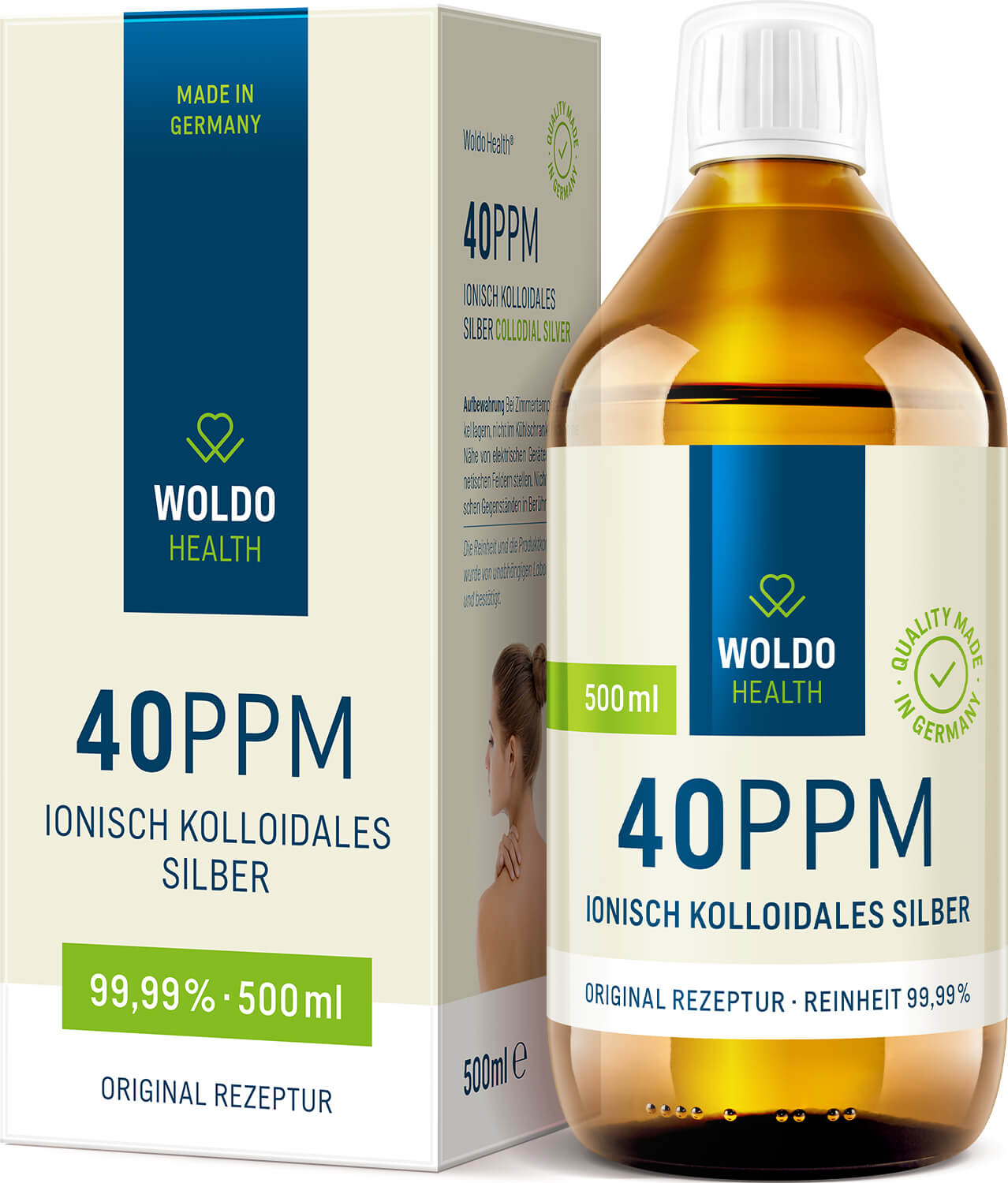 WoldoHealth® ® Koloidní stříbro 40 ppm, 500ml