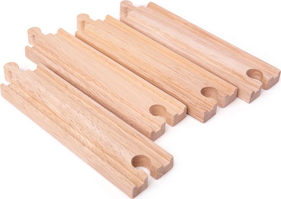 Bigjigs Rail Dlouhé rovné koleje 21 cm 4 ks