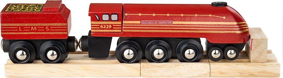 Bigjigs Rail replika lokomotivy Duchess of Hamilton + 3 koleje