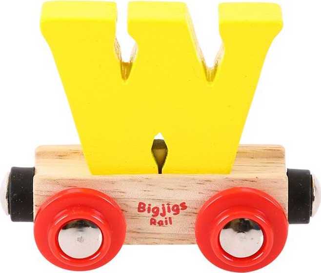 Bigjigs Rail Vagónek dřevěné vláčkodráhy - Písmeno W