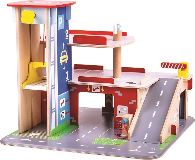 Bigjigs Toys Garáž s parkovištěm