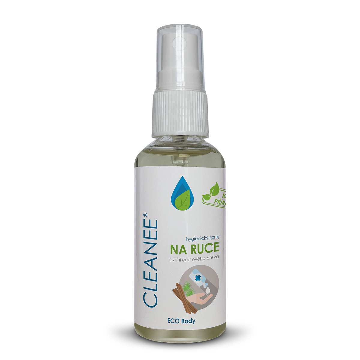 CLEANEE EKO CLEANEE ECO hygienický sprej na ruce s vůní CEDROVÉHO DŘEVA 50 ml