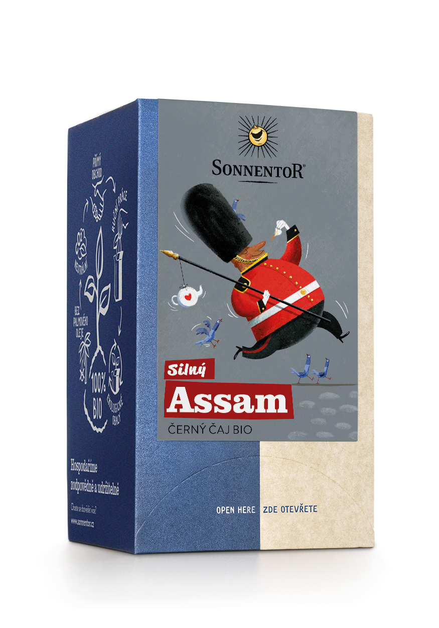Sonnentor Silný Assam bio, černý čaj, 30,6 g porc. dvoukomorový