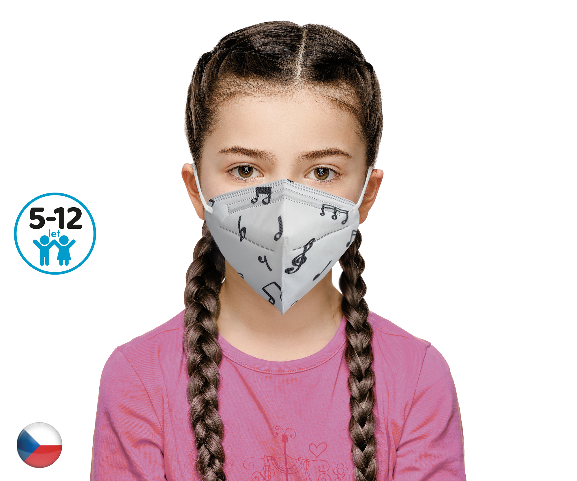 DAMA TRADE s.r.o. 10x Český respirátor FFP2 vhodný pro děti , Noty