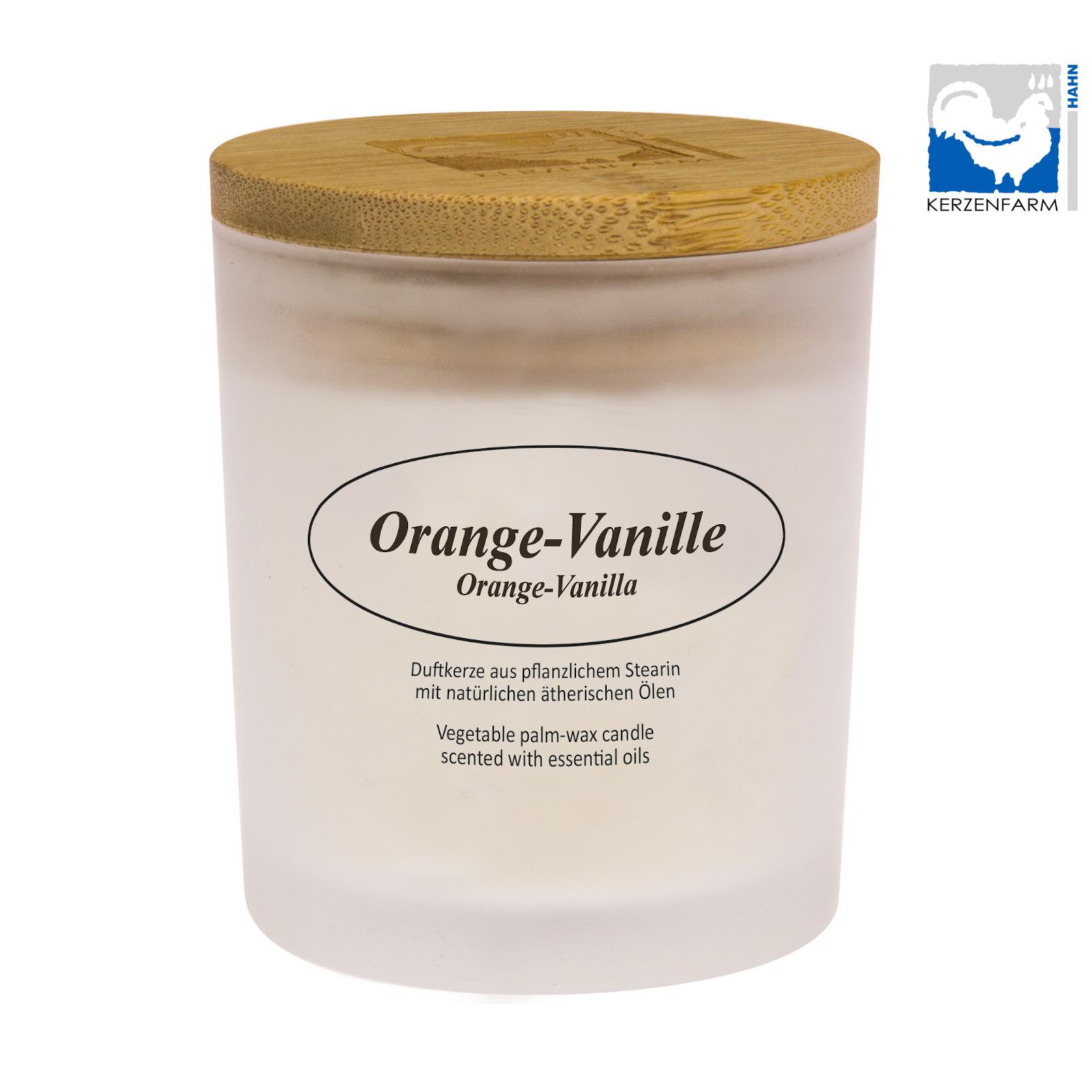 Přírodní svíčka Orange Vanilla, mléčné sklo 1 ks, 8 cm