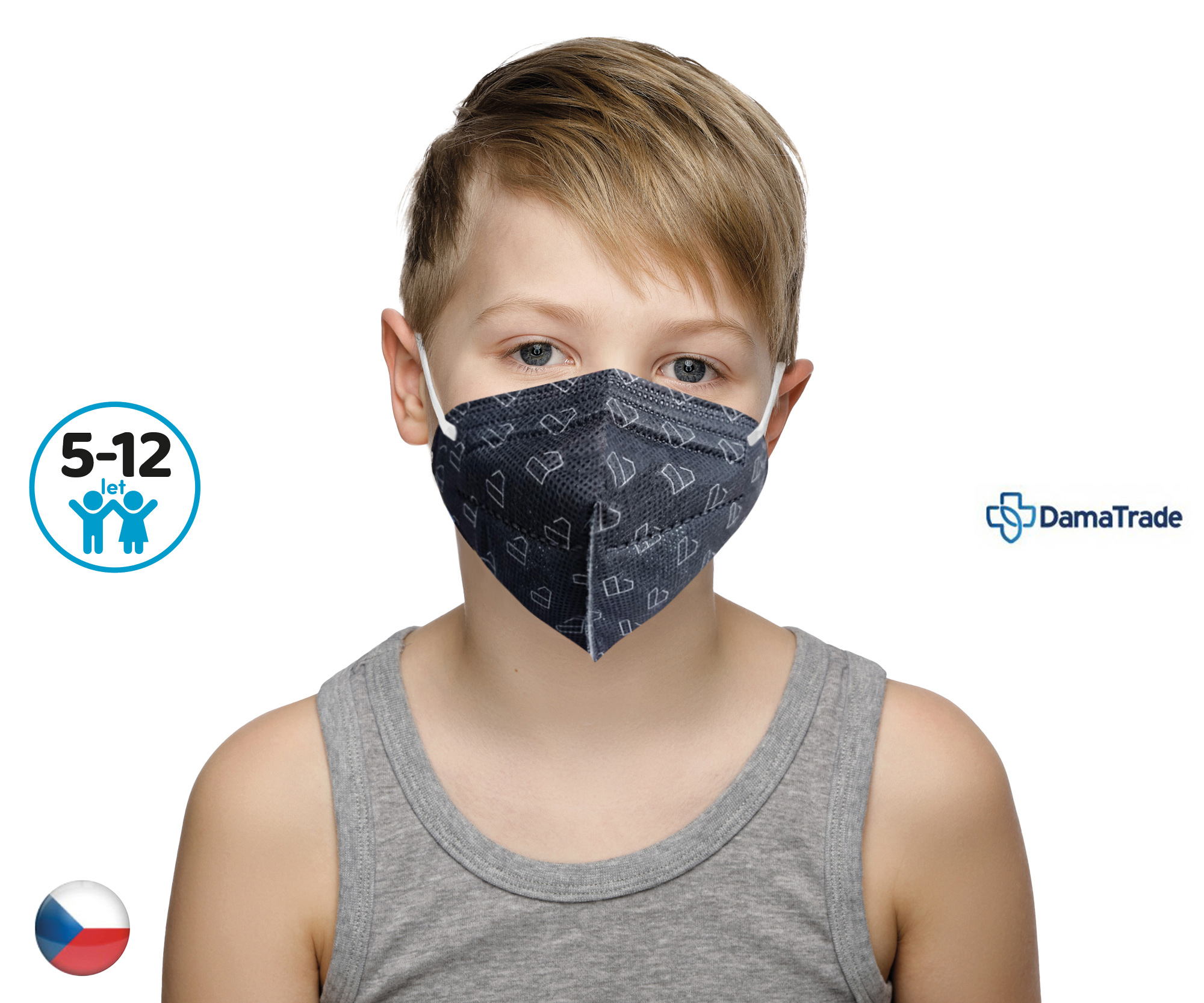 DAMA TRADE s.r.o. 10x Český respirátor FFP2 vhodný pro děti - Diamant