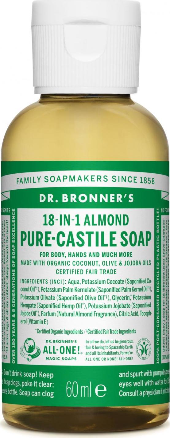 Dr. Bronner's Tekuté universální mýdlo ALL-ONE!, Almond 60 ml