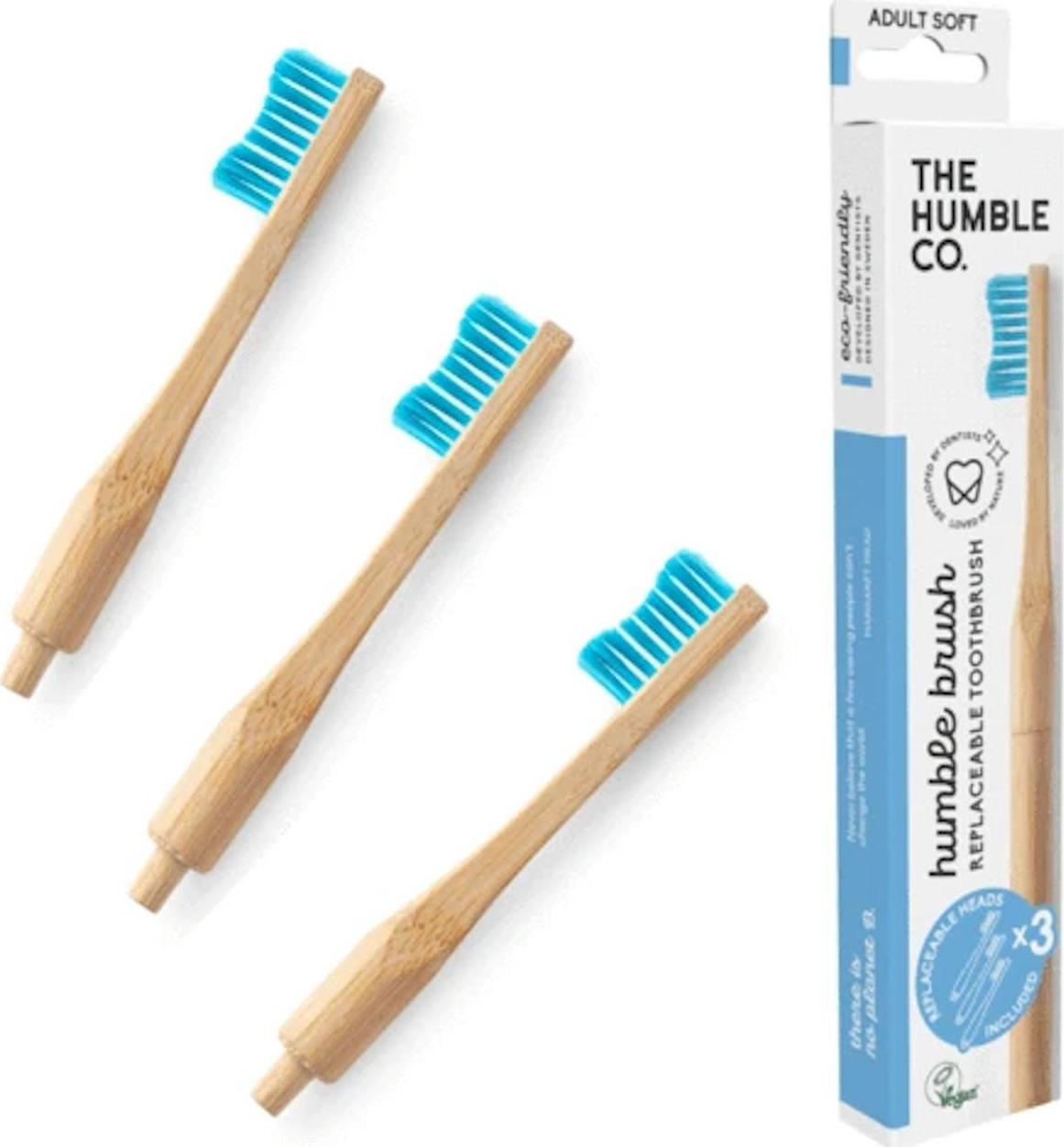 Humble Brush Zubní kartáček medium a vyměnitelné hlavice, modrý 1 + 2 ks