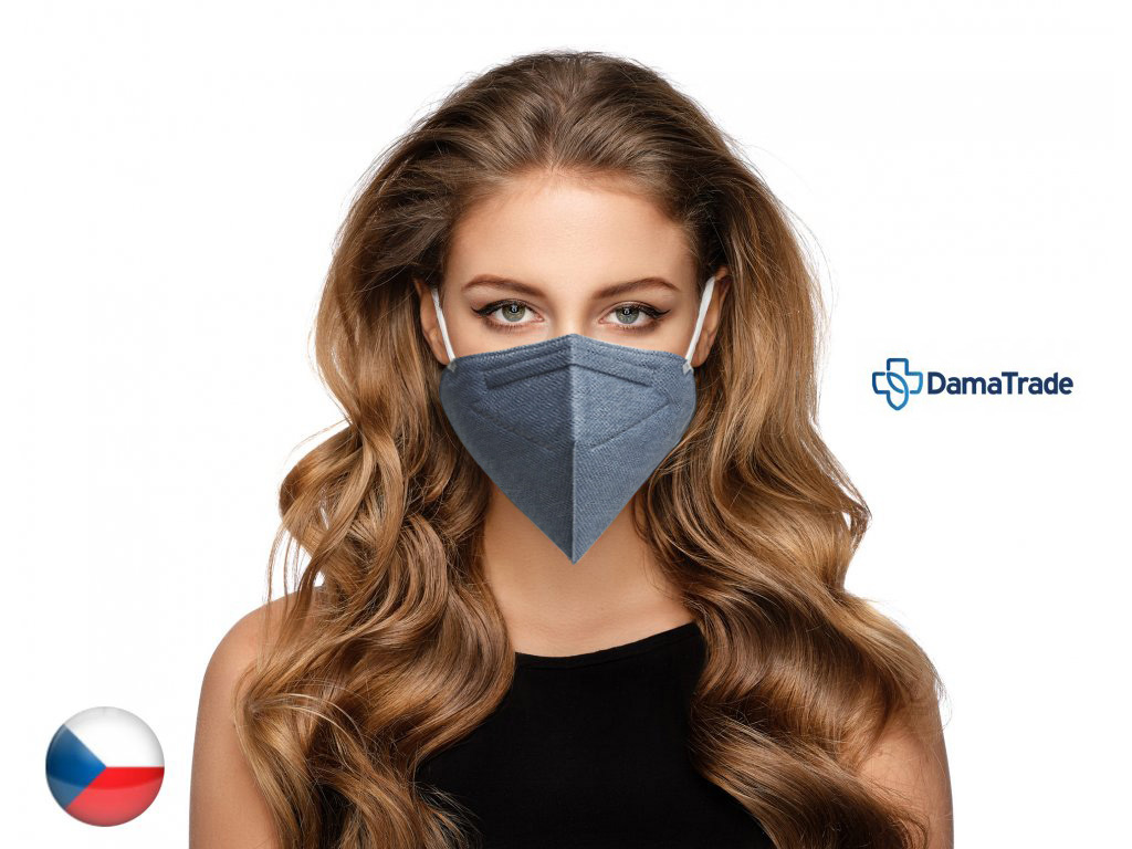 DAMA TRADE s.r.o. 10x Český respirátor FFP2 - Světlé džíny