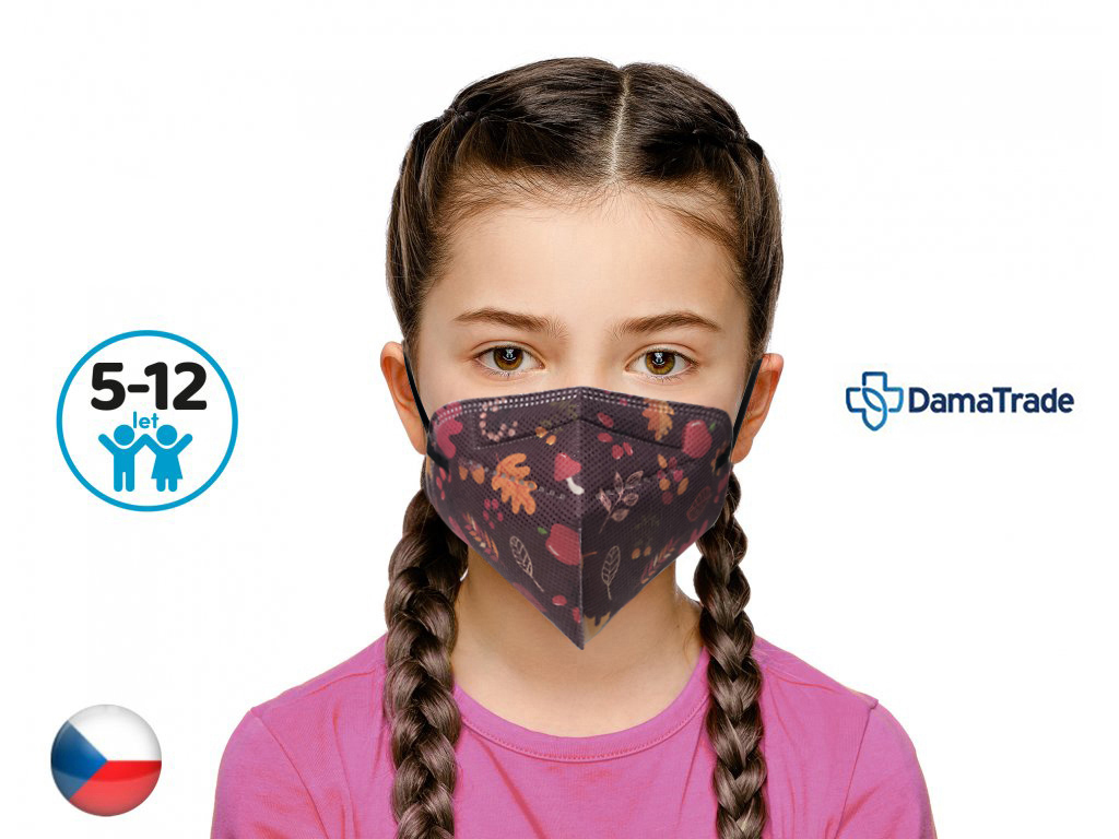 DAMA TRADE s.r.o. 10x Český respirátor FFP2 vhodný pro děti , Podzim