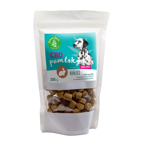 Zelená Země CBD pamlsky pro psy, příchuť králík 200 g