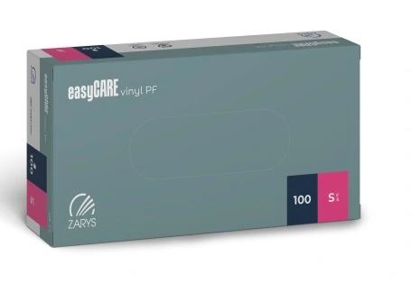 easyCARE by ZARYS easyCARE - vinylové rukavice PF, nepudrované, XS-XL, (100ks), transparentní Velikost: S