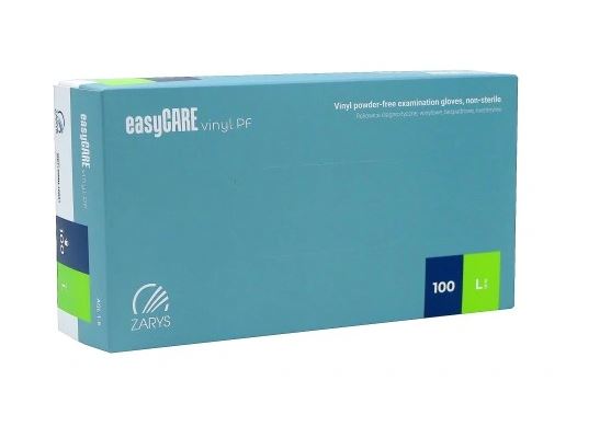 easyCARE by ZARYS easyCARE - vinylové rukavice PF, nepudrované, XS-XL, (100ks), transparentní Velikost: L