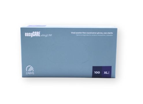 easyCARE by ZARYS easyCARE - vinylové rukavice PF, nepudrované, XS-XL, (100ks), transparentní Velikost: XL
