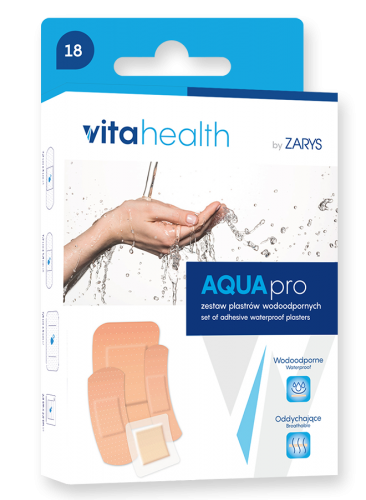 VitaHealth by ZARYS VitaHealth - AQUApro Sada voděodolných náplastí, transparentní, 18ks