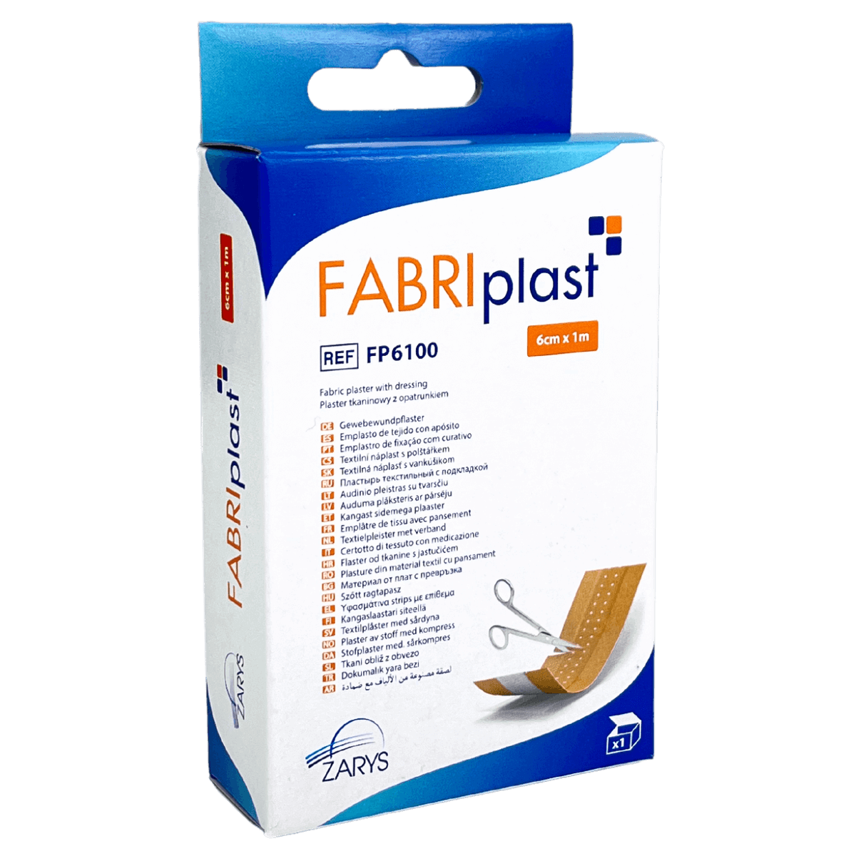ZARYS International Group FABRIplast textilní náplast s krytím, tělová barva, 8cm x 1m, nesterilní