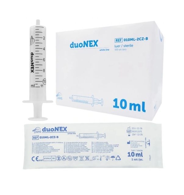 ZARYS International Group Injekční stříkačka duoNEX, 2 dílná, Luer, sterilní, 2ml,3ml,10ml, 100ks Objem: 10 ml