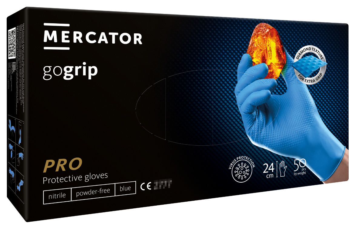 Mercator Medical MERCATOR® gogrip blue, nitrilové, 50ks Velikost: M