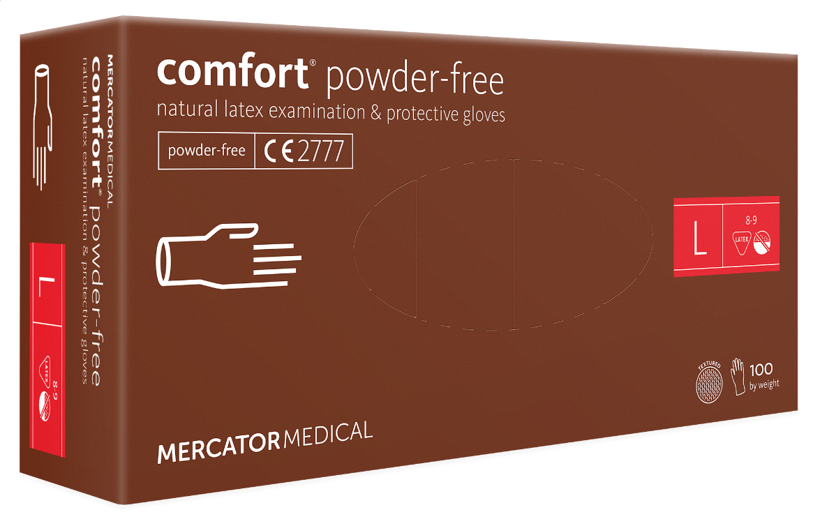Mercator Medical Latexové rukavice Mercator Comfort powder-free, nepudr., 100 ks Velikost: L
