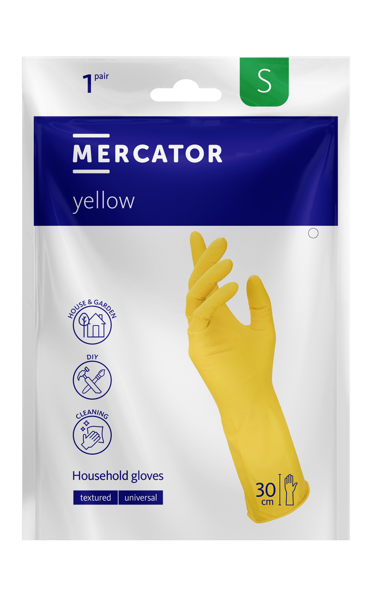 Mercator Medical Latexové úklidové rukavice MERCATOR yellow, 1 pár Velikost: S
