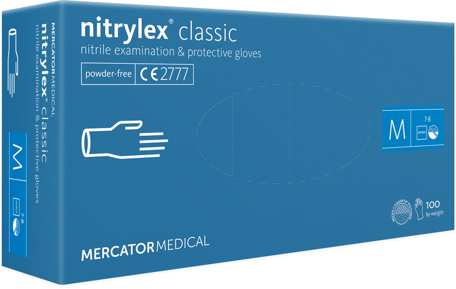 Mercator Medical Nitrilové rukavice Mercator Classic blue nepudr., 100 ks Velikost: M